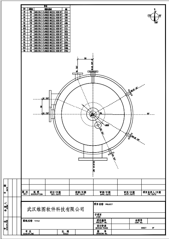 PDMS/E3D 智能出图软件 - 管口方位图