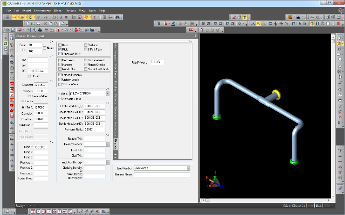 PDMS/E3D CaesarII 应力分析接口 - 导入示例